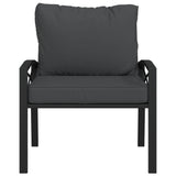 NNEVL Garden Chairs with Grey Cushions 2 pcs 68x76x79 cm Steel