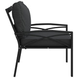 NNEVL Garden Chairs with Grey Cushions 2 pcs 68x76x79 cm Steel