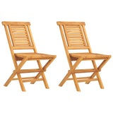NNEVL Folding Garden Chairs 2 pcs 47x63x90 cm Solid Wood Teak