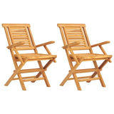 NNEVL Folding Garden Chairs 2 pcs 56x63x90 cm Solid Wood Teak