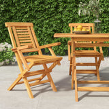 NNEVL Folding Garden Chairs 2 pcs 56x63x90 cm Solid Wood Teak
