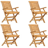 NNEVL Folding Garden Chairs 4 pcs 56x63x90 cm Solid Wood Teak