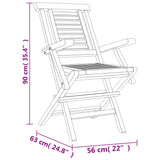 NNEVL Folding Garden Chairs 6 pcs 56x63x90 cm Solid Wood Teak