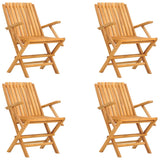 NNEVL Folding Garden Chairs 4 pcs 61x67x90 cm Solid Wood Teak