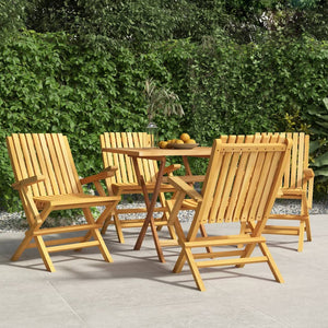 NNEVL Folding Garden Chairs 4 pcs 61x67x90 cm Solid Wood Teak