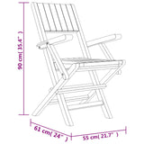 NNEVL Folding Garden Chairs 4 pcs 55x61x90 cm Solid Wood Teak