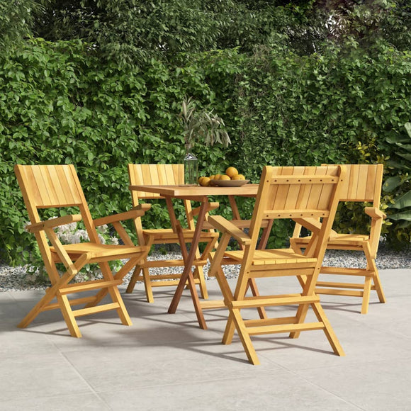 NNEVL Folding Garden Chairs 4 pcs 55x61x90 cm Solid Wood Teak