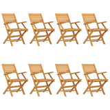 NNEVL Folding Garden Chairs 8 pcs 55x62x90 cm Solid Wood Teak