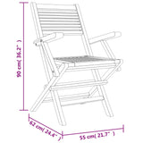 NNEVL Folding Garden Chairs 8 pcs 55x62x90 cm Solid Wood Teak