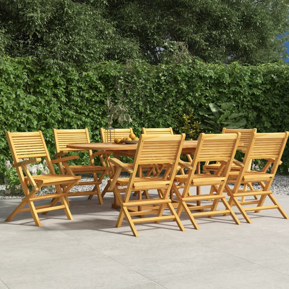 NNEVL Folding Garden Chairs 8 pcs 55x62x90 cm Solid Wood Teak