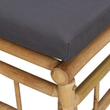 NNEVL Garden Corner Sofas with Dark Grey Cushions 2 pcs Bamboo
