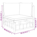 NNEVL Garden Corner Sofas with Dark Grey Cushions 2 pcs Bamboo