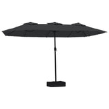 NNEVL Double-Head Garden Parasol Black 449x245 cm