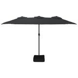 NNEVL Double-Head Garden Parasol Black 449x245 cm