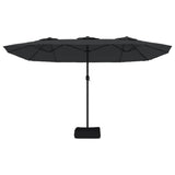 NNEVL Double-Head Garden Parasol Black 449x245 cm