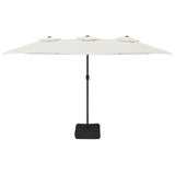 NNEVL Double-Head Garden Parasol with LEDs Sand White 449x245 cm