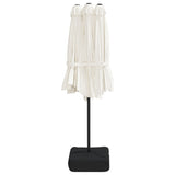NNEVL Double-Head Garden Parasol with LEDs Sand White 449x245 cm