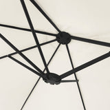 NNEVL Double-Head Garden Parasol with LEDs Sand White 449x245 cm