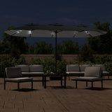 NNEVL Double-Head Parasol with LEDs Anthracite 449x245 cm