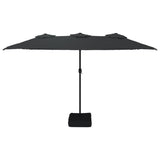 NNEVL Double-Head Garden Parasol with LEDs Black 449x245 cm