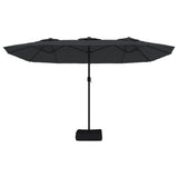NNEVL Double-Head Garden Parasol with LEDs Black 449x245 cm