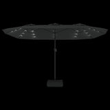 NNEVL Double-Head Garden Parasol with LEDs Black 449x245 cm