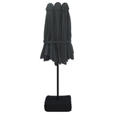 NNEVL Double-Head Garden Parasol with LEDs Black 449x245 cm