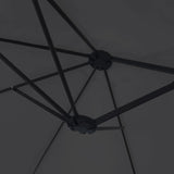 NNEVL Double-Head Garden Parasol with LEDs Black 449x245 cm