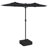 NNEVL Double-Head Garden Parasol Black 316x240 cm