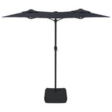 NNEVL Double-Head Garden Parasol Black 316x240 cm