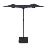 NNEVL Double-Head Garden Parasol with LEDs Black 316x240 cm