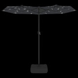 NNEVL Double-Head Garden Parasol with LEDs Black 316x240 cm