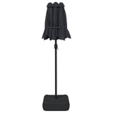 NNEVL Double-Head Garden Parasol with LEDs Black 316x240 cm