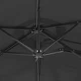 NNEVL Double-Head Garden Parasol with LEDs Black 316x240 cm