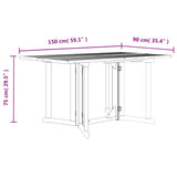 NNEVL Folding Butterfly Garden Table 150x90x75 cm Solid Wood Teak