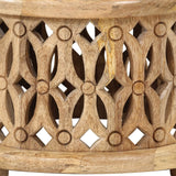 NNEVL 2 Piece Coffee Table Set Solid Wood Mango