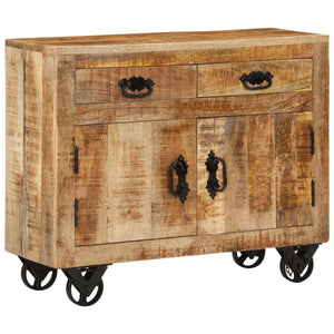 NNEVL Sideboard 80x30x65 cm Solid Rough Wood Mango