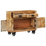 NNEVL Sideboard 80x30x65 cm Solid Rough Wood Mango