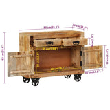 NNEVL Sideboard 80x30x65 cm Solid Rough Wood Mango