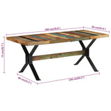 NNEVL Dining Table 180x90x73 cm Solid Wood Reclaimed