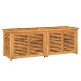 NNEVL Garden Storage Box with Bag 150x50x53 cm Solid Wood Teak