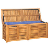 NNEVL Garden Storage Box with Bag 150x50x53 cm Solid Wood Teak