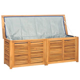 NNEVL Garden Storage Box with Bag 150x50x53 cm Solid Wood Teak