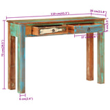 NNEVL Console Table 110x30x75 cm Solid Wood Reclaimed