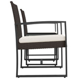 NNEVL 3 piece Garden Dining Set with Cushions Brown PP Rattan