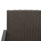 NNEVL 3 piece Garden Dining Set with Cushions Brown PP Rattan