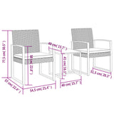 NNEVL 3 piece Garden Dining Set with Cushions Brown PP Rattan