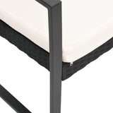 NNEVL 2-Seater Garden Bench with Cushions Black PP Rattan