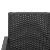 NNEVL 3-Seater Garden Bench with Cushions Black PP Rattan