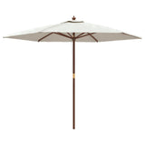 NNEVL Garden Parasol with Wooden Pole Sand 299x240 cm
